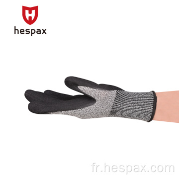 HESPAX Gants sableux nitriles anti-impact Abrasion anti-coupe